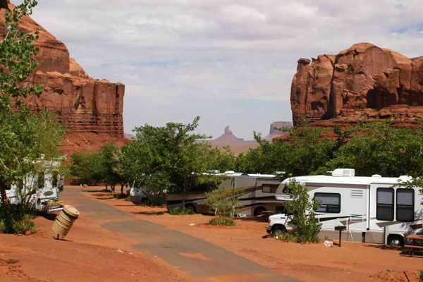 Goulding's RV's at RV park with buttes in distance