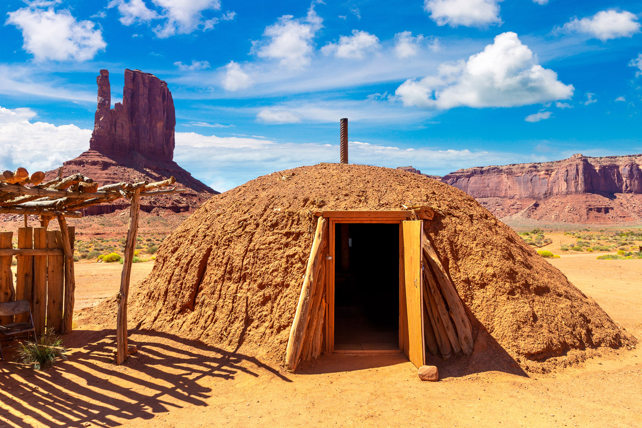 Navajo Hogan Dwelling - Navajo Culture - Goulding's Resort - Monument Valley, Arizona